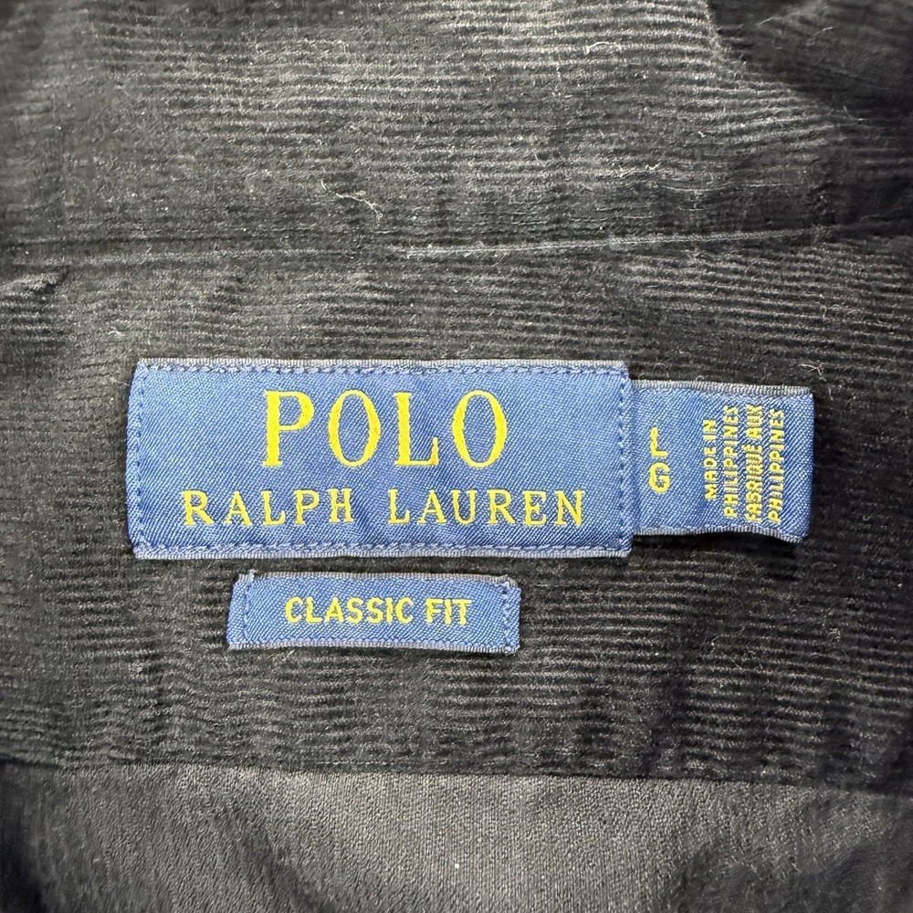 Polo Ralph Lauren Corduroy Shirt Men's L Long Sleeve Button Up Cutaway Collar - Picture 2 of 10